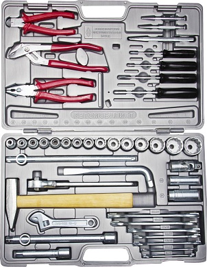 НИЗ ″АВТОМОБИЛИСТ-1″, 42 шт, 1/2″, Набор слесарно-монтажного инструмента в пластиковом кейсе (27625-H42)27625-H42