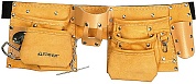 STAYER кожаный, 10 карманов, 3 подвески, пояс для инструментов (38512)38512