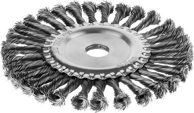 MIRAX 175 мм, жгутированная стальная проволока, 0.5 мм, Щетка-крацовка дисковая (35140-175)35140-175