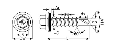 ЗУБР СКД 80 х 4.8 мм, кровельный саморез, цинк, 700 шт (4-300310-48-080)4-300310-48-080