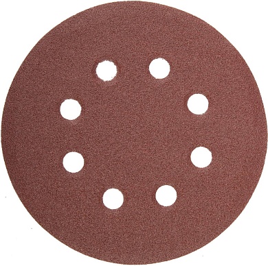 Круг шлифовальный универсальный STAYER ″MASTER″ из абразивной бумаги на велкро основе, 8 отверстий, Р80, 125мм, 5шт35452-125-080
