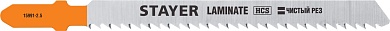STAYER T101BR, T-хвост., HCS сталь, обратный рез ламинат/фанера, шаг зуба 2,5мм, раб. длина 75мм, 2шт, Полотна для лобзика, Professional (15991-2.5)15991-2.5_z02