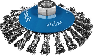 ЗУБР 125 мм, стальная проволока, 0.5 мм, Щетка коническая, Профессионал (35269-125)35269-125_z02