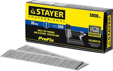 STAYER тип 18GA (47 / 300 / F) 30 мм, 5000 шт, гвозди для нейлера (31530-30)31530-30