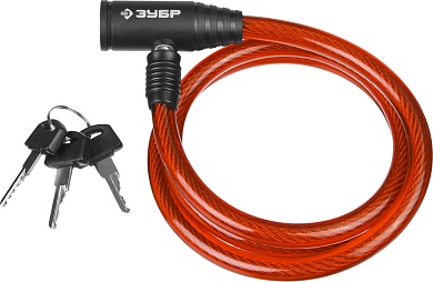 ЗУБР 650 мм, d 10 мм, 3 ключа, тросовый замок (37263-65)37263-65