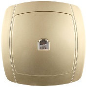СВЕТОЗАР Акцент, телефонная одинарная в сборе цвет золотой металлик, Электрическая розетка (SV-54217-GM)SV-54217-GM