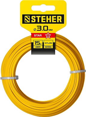 STEHER ЗВЕЗДА, 3.0 мм, 15 м, леска для триммера (75010-3.0)75010-3.0