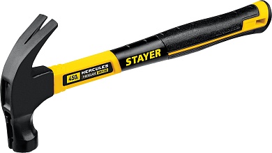 STAYER Hercules-M 450 г, Молоток-гвоздодёр столярный с фиберглассовой рукояткой (2027-450)2027-450_z01