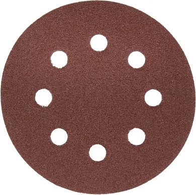 Круг шлифовальный ЗУБР ″Мастер″ универсальный, из абразивной бумаги на велкро основе, 8 отверстий, Р80, 125мм, 5шт35562-125-080