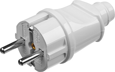 STAYER белая 16А/220В 1300Вт Вилка прямаяMAXElectro (55160-W)55160-W