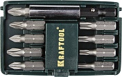 KRAFTOOL Compact-10с магнитным адаптером 10 шт, Набор бит (26130-H10)26130-H10