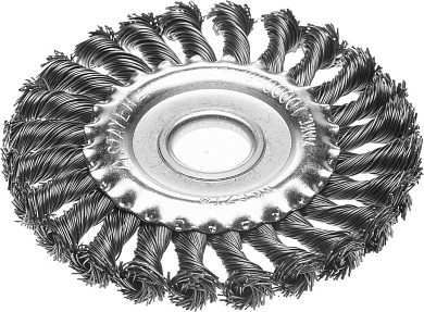 STAYER 125 мм, жгутированная стальная проволока, 0.5 мм, Щетка дисковая, PROFESSIONAL (35120-125)35120-125