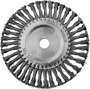 Щетка дисковая для УШМ, жгутированная стальная проволока 0,5 мм, d=200 мм, MIRAX 35140-20035140-200