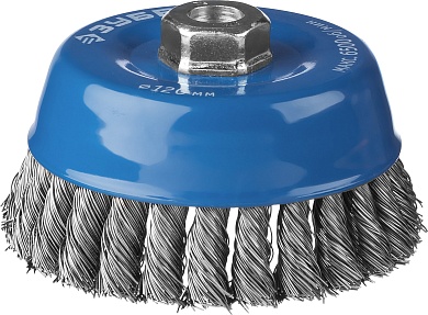 ЗУБР 120мм, М14 жгутированная стальная проволока, 0.5 мм, Щетка чашечная, Профессионал (35275-120)35275-120_z02