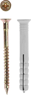 ЗУБР 6 x 40 мм, потайный бортик, дюбель-гвоздь полипропиленовый, 2000 шт (4-301340-06-040)4-301340-06-040