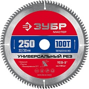 ЗУБР Универсальный рез 250 x 32/30мм 100Т, диск пильный по алюминию36916-250-32-100_z01