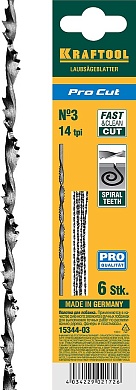 KRAFTOOL Pro Cut 130 мм, 6 шт, Спиральные полотна для лобзика (15344-03)15344-03