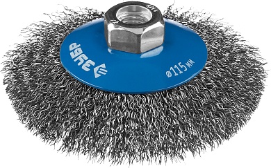 ЗУБР 115 мм, витая стальная проволока, 0.3 мм, Щетка коническая, Профессионал (35265-115)35265-115_z02