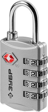 ЗУБР кодовый TSA 4 диска, багажный замок, Профессионал (37114)37114