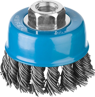 ЗУБР 65 мм, стальная проволока, 0.8 мм, Щетка чашечная, Профессионал (35277-065)35277-065_z02