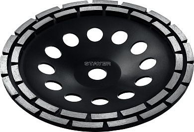 STAYER Double d 230 мм, Двухрядная алмазная шлифовальная чашка (33381-230)33381-230_z02