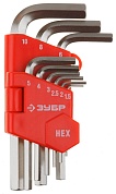 ЗУБР 9 шт, Набор коротких имбусовых ключей (27460-1)27460-1_z02
