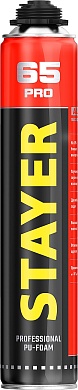STAYER PRO 65 800мл выход до 65л пистолетная всесезонная, Монтажная пена, PROFESSIONAL (41137)41137