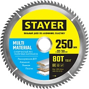 STAYER MULTI MATERIAL 250х32/30мм 80Т, диск пильный по алюминию, супер чистый рез3685-250-32-80