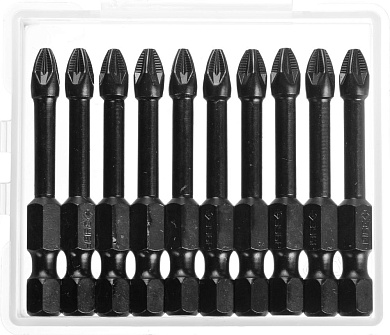 ЗУБР 10 шт, PZ 2, 50 мм, Ударные биты (26023-2-50-S10)26023-2-50-S10