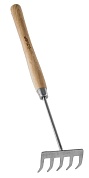 ЗУБР нержавеющая сталь, 7 зубцов, деревянная ручка, Грабельки (4-39473)4-39473