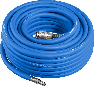 ЗУБР 15 м, 10х15 мм, 20 бар, Воздушный шланг с фитингами рапид, Профессионал (6481-15)6481-15