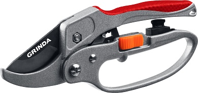 GRINDA G-15, 200 мм, стальные лезвия, храповый механизм, с эфесом, с алюминиевыми рукоятками, контактный секатор (8-423034)8-423034_z01