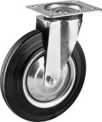 ЗУБР d=200 мм, г/п 185 кг, игольчатый подшипник, поворотное колесо резина/металл, Профессионал (30936-200-S)30936-200-S