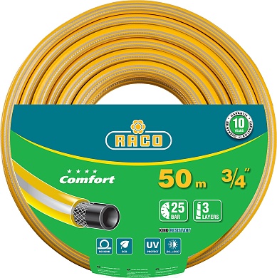 RACO COMFORT, 3/4″ 50 м, 25 атм, трёхслойный, армированный, поливочный шланг (40303-3/4-50)40303-3/4-50_z01