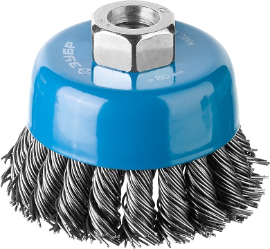 ЗУБР 80 мм, стальная проволока, 0.8 мм, Щетка чашечная, Профессионал (35277-080)35277-080_z02