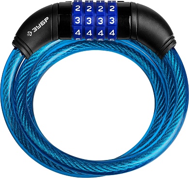 ЗУБР 950 мм, d 10 мм, кодовый с изменяемым кодом, тросовый замок, Профессионал (37262-95)37262-95_z01