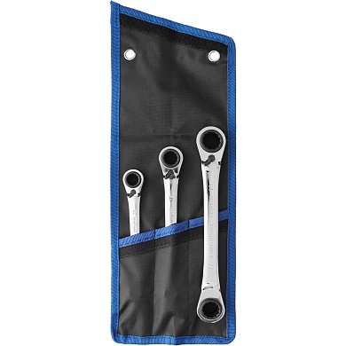 ЗУБР 3 шт, Набор накидных трещоточных гаечных ключей (27105-H3)27105-H3