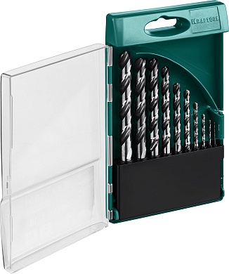 KRAFTOOL HSS-G 10шт(1-10мм), Набор сверл по металлу HSS-G, сталь М2(S6-5-2)29651-H10