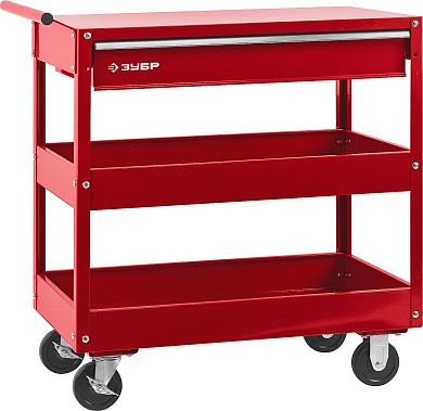 ЗУБР 737х383х785 мм, 1 ящик + 2 полки, Инструментальная тележка с выдвижным ящиком (38912)38912