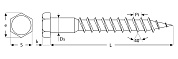 ЗУБР ШДШ DIN 571, 100 х 12 мм, шуруп с шестигранной головкой, цинк, 1 шт (4-300456-12-100)4-300456-12-100