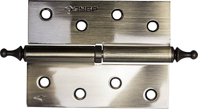 ЗУБР 100х75х2.5 мм, разъемная, левая, цвет старая латунь (AB), 2 шт, карточная петля (37605-100-5L)37605-100-5L