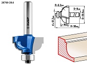 ЗУБР 28,6x16мм, радиус 6.3мм, фреза кромочная калевочная №728708-28.6