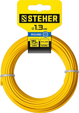 STEHER КРУГ, 1.3 мм, 15 м, леска для триммера (75001-1.3)75001-1.3