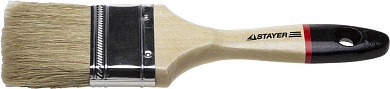 STAYER UNIVERSAL-EURO 63 мм, 2 5″ светлая натуральная щетина, деревянная ручка, Плоская кисть (0102-063)0102-063