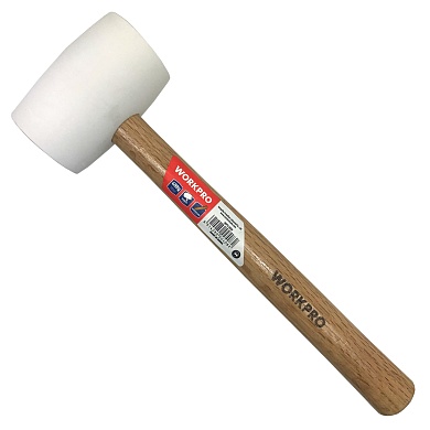 Молоток резиновый с деревянной рукояткой 450гр белый WP241038 WORKPROWP241038