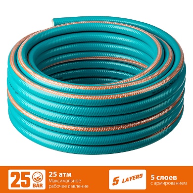 GRINDA EXPERT 5, 1″ 25 м, 25 атм, пятислойный, текстильное армирование, поливочный шланг, PROLine (429007-1-25)429007-1-25