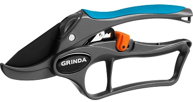 GRINDA P-33, 200 мм, закаленая сталь, с храповым механизмом, алюминиевые рукоятки с эфесом, контактный секатор, PROLine (423433)423433