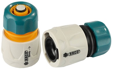 RACO Original, 1/2″ + 1/2″ с автостопом, из ABS пластика, быстросъёмный соединитель, для шланга, набор (4250-55265B)4250-55265B