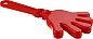 ЗУБР 28 см, пластиковая, Красная ладошка-хлопушка болельщика (69999)