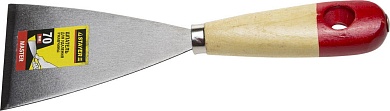 STAYER MAXFlat 70 мм, усиленное стальное полотно деревянная ручка, Шпатель для удаления ржавчины, MASTER (1002-70)1002-70